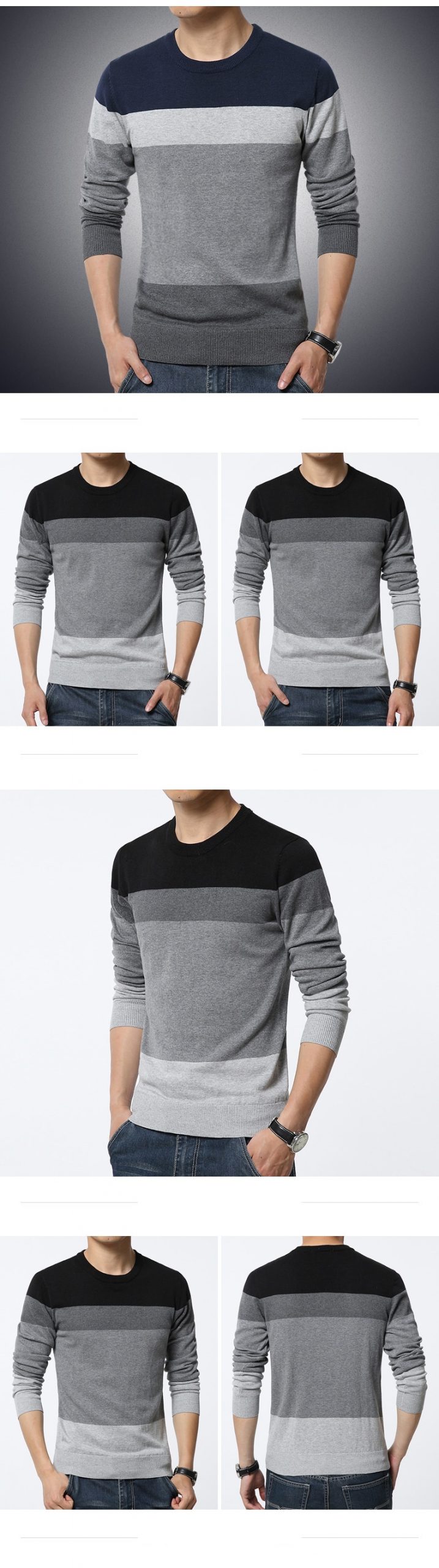 Men's Casual Style Striped Sweater