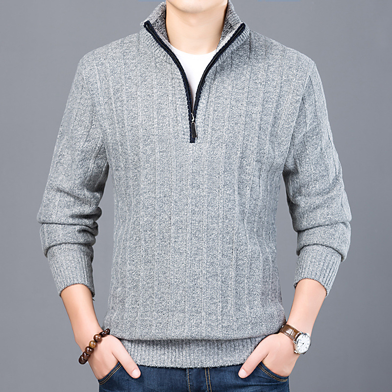 Men's Winter Turtleneck Sweater with Zipper