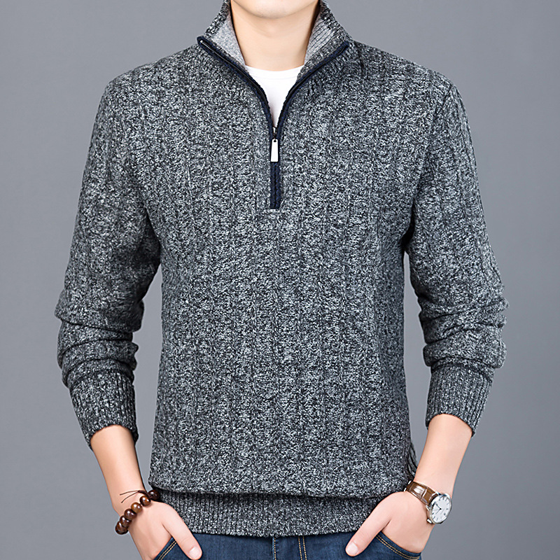 Men's Winter Turtleneck Sweater with Zipper