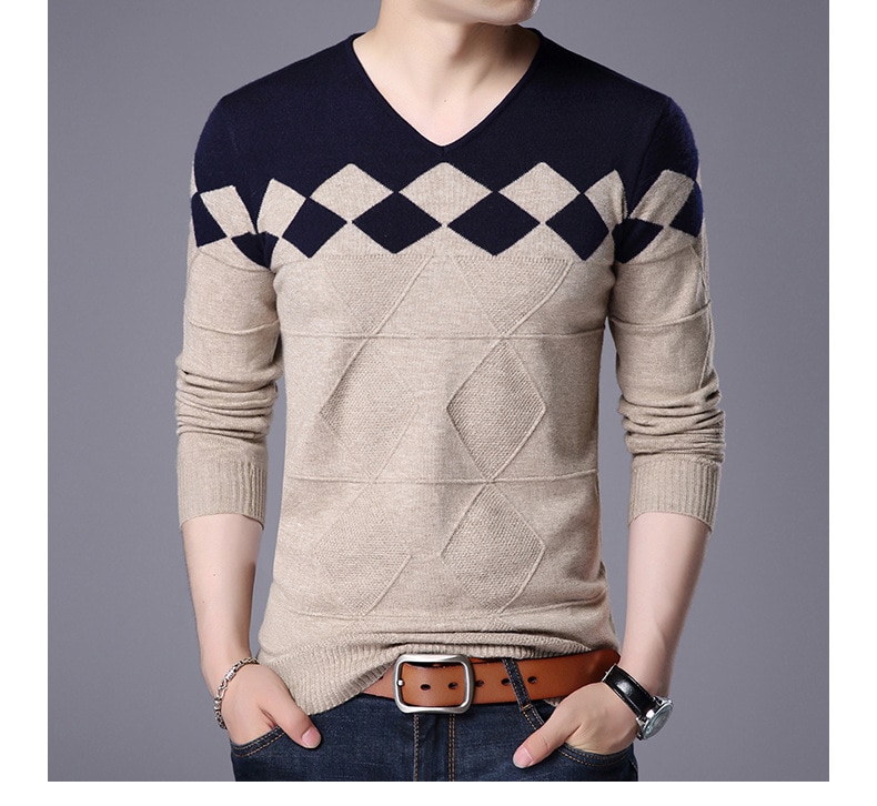 Men's Winter V-Neck Sweater