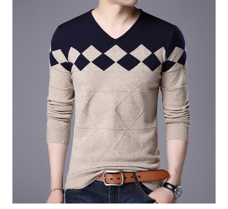 Men's Winter V-Neck Sweater