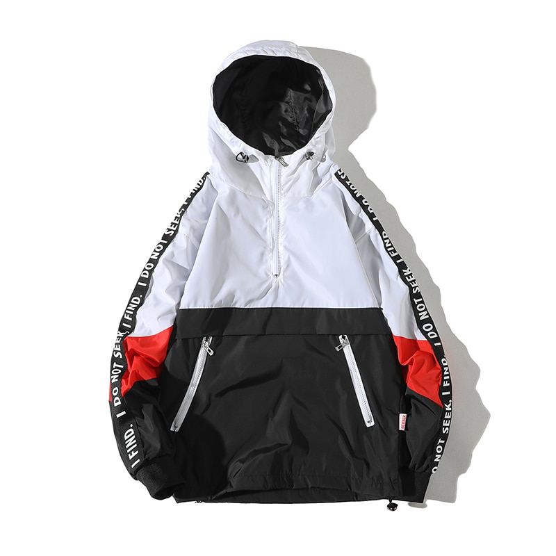 Colorful Patchwork Hooded Jacket for Men