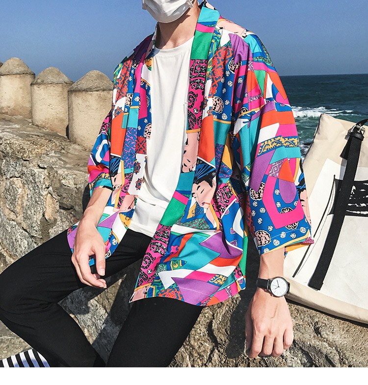 Men's Japanese Themed Kimono Jacket