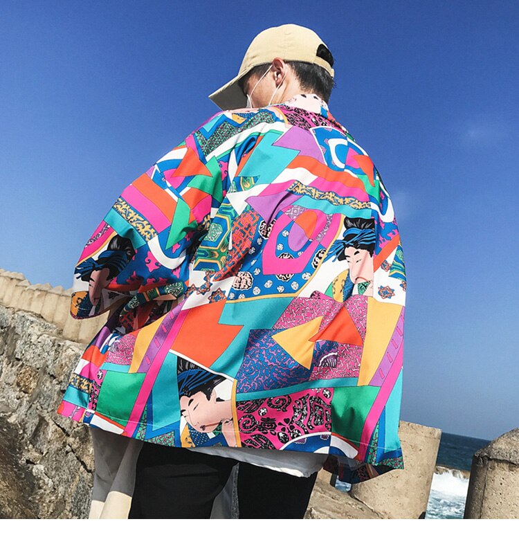 Men's Japanese Themed Kimono Jacket