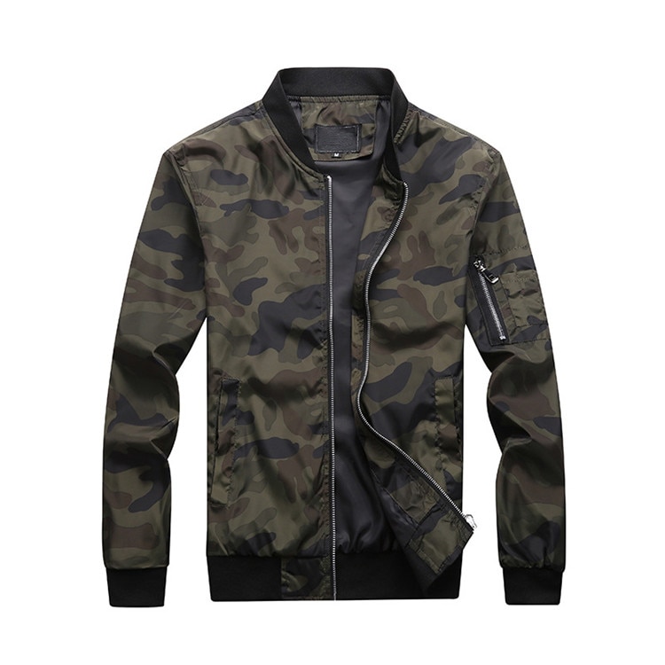 Men's Bomder Jacket in Camouflage Print