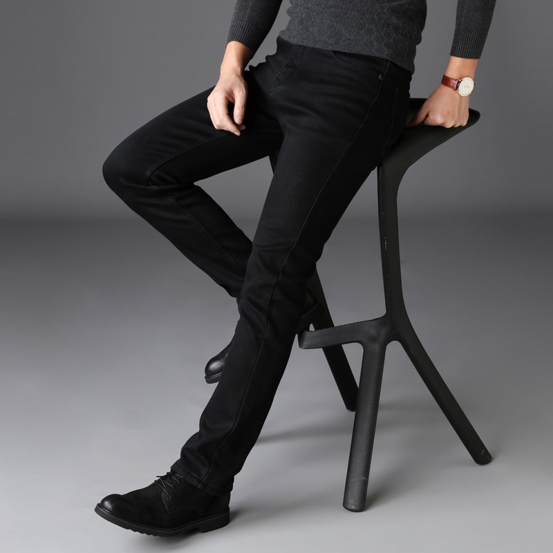 Men's Black Straight Jeans